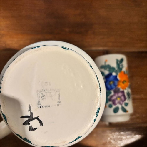 Ceramic jug and 6 glasses used