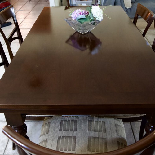 Wooden dining set with 6 chairs