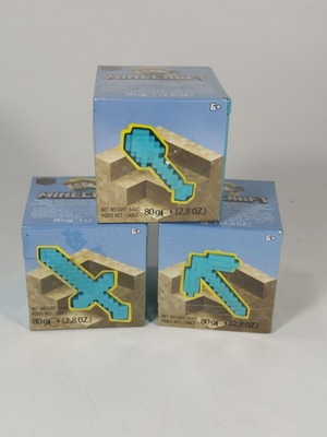 Minecraft Mine Kit Set of 3 New with Figures, Sand and Tools