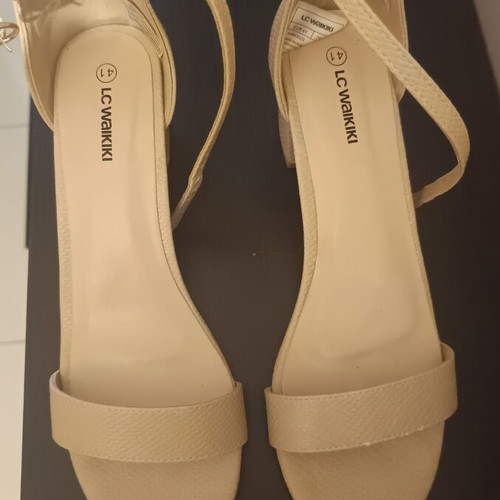 Beige sandals like new, size 41, 6 cm heel