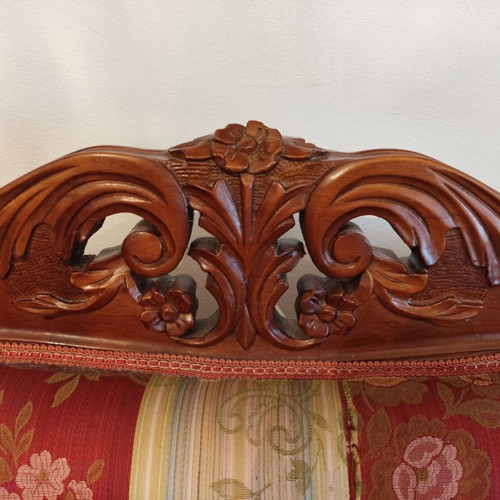 Classic Louis-style carved vintage wooden living room set