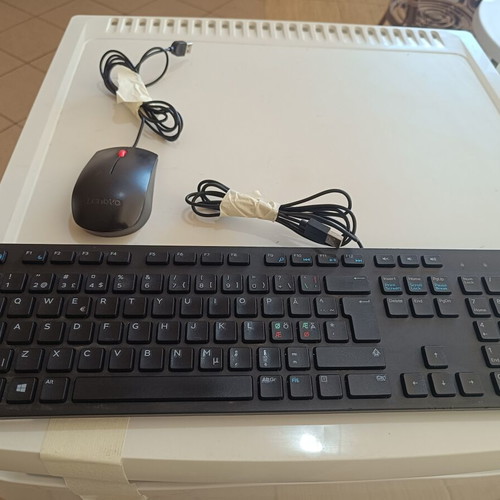 Dell KB216 keyboard and Lenovo USB mouse wired set, Greek/English