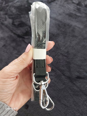 Bag strap crossbody new, black with silver