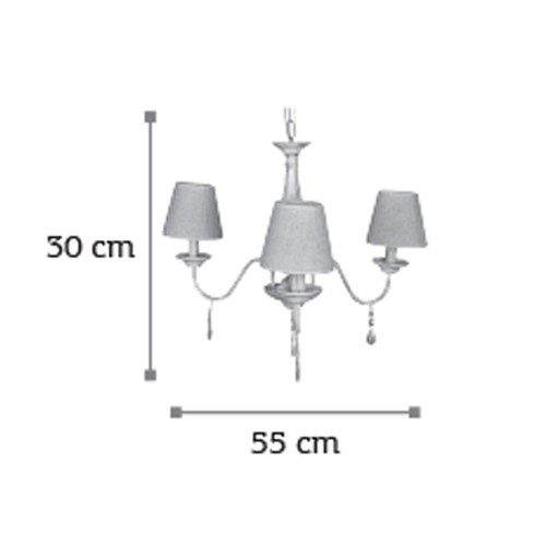 InLight 3-light ceiling chandelier with shades and crystals new