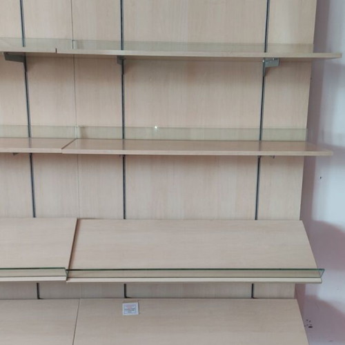 Shelves with back used, glass finish, quality wood, many pieces