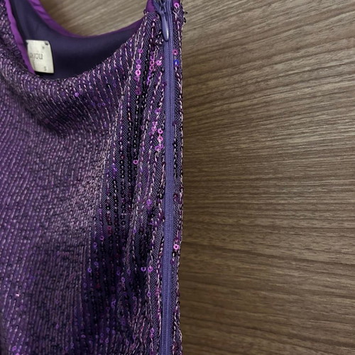 Midi dress Be You one shoulder used, purple with sequins, size S
