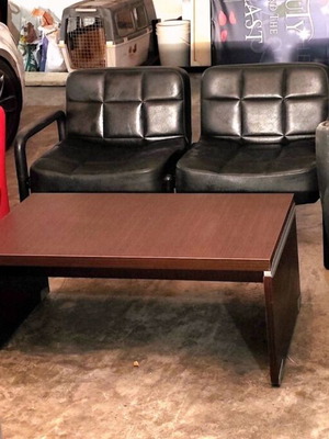 Office furniture set like new with leather chairs and sofa