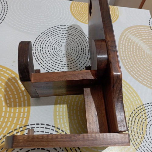 Vintage wooden stand with small barrel holder