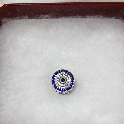 Silver eye-shaped 925 charm new, double-sided