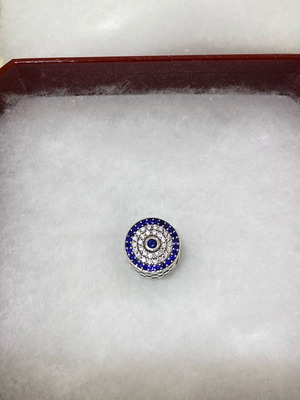 Silver eye-shaped 925 charm new, double-sided