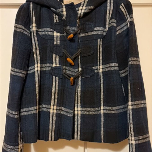 Staff short wool coat used, size S, black and blue