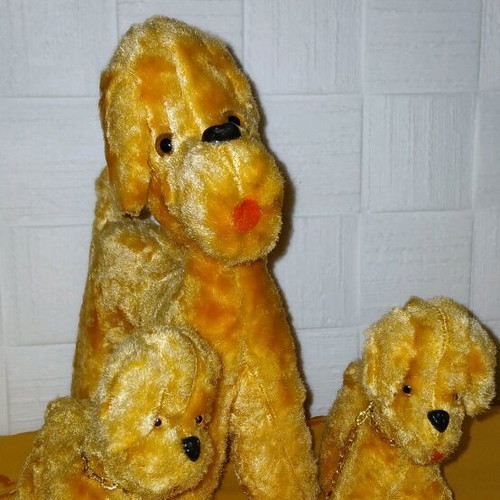 Old dog toys used, height 27cm and 14cm, very good condition