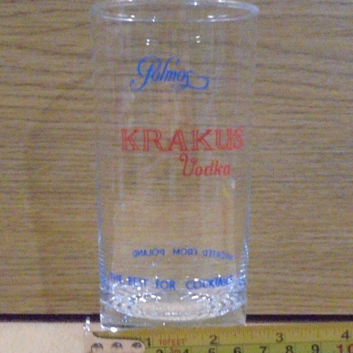 Krakus Vodka set of two promotional glasses like new