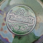 Heineken ceramic ashtray, green, collectible