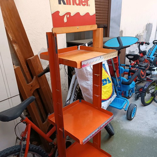Metal Kinder display shelf used