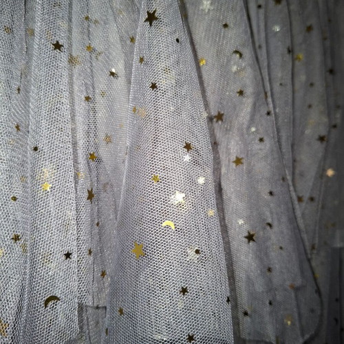 Grey tutu skirt Medium like new with gold details