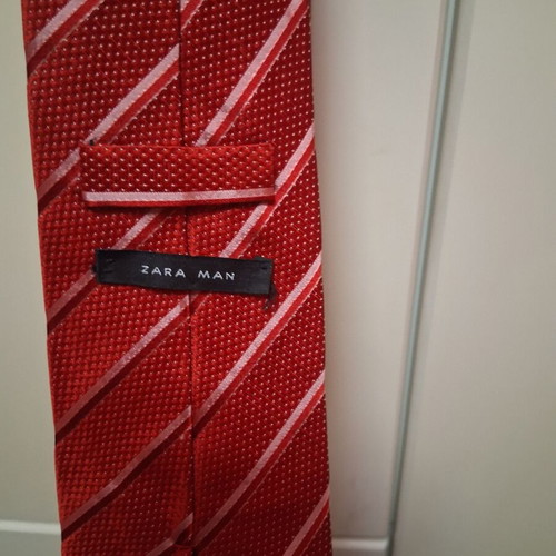 Zara Man tie used, red, silk