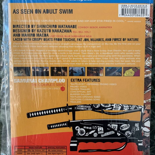 Samurai Champloo Blu-Ray box set like new, complete series