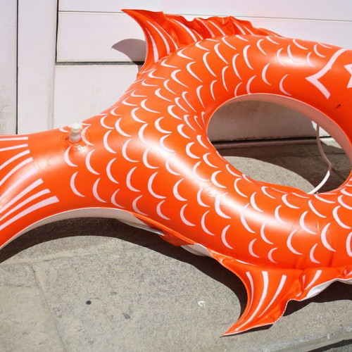 Inflatable fish-shaped sea lifebuoy 91cm old Greek 1980s new