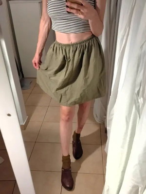 Balloon Skirt Khaki Like New S/M With Elastic Waist