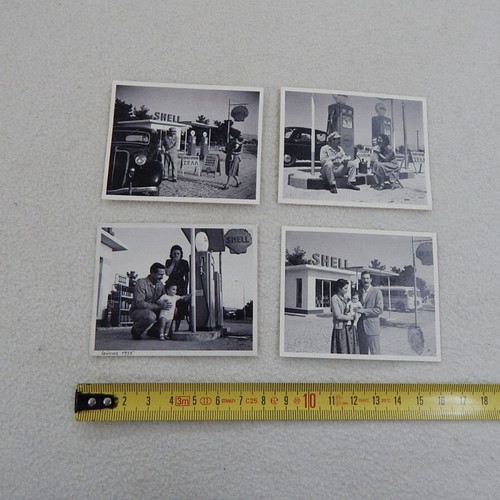 Shell 1955 Greek gas station photo reprints, set of four, used