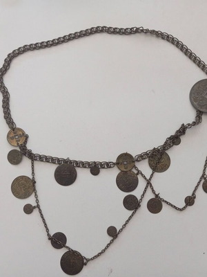 Vintage Boho bronze necklace-belt Replica like new, brown