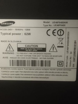 Τηλεόραση smart TV Samsung μεταχειρισμένη για ανταλλακτικά χωρίς βάση καλώδιο και χειριστήριο