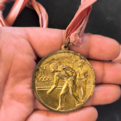 Boccia Medal used, metal, 5 cm diameter