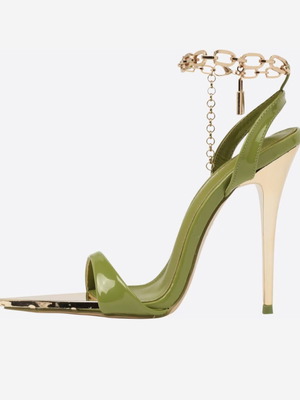 Chain Heels new, size 40, green and gold