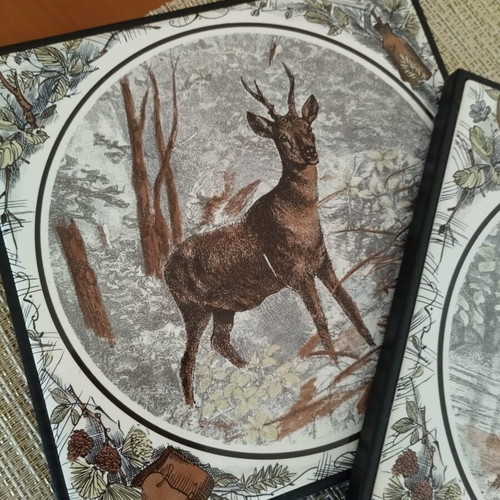 Coasters used, set of two, decorative art