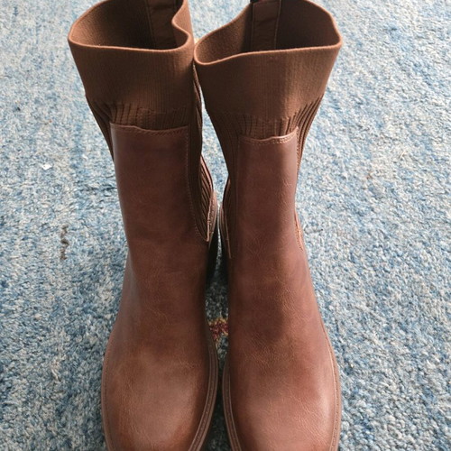 Women's brown ankle boots size 41 new with 8 cm heel