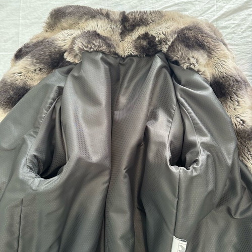 Vintage Faux Fur coat eco-friendly, like new, two-tone size L