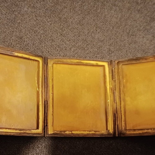 Vintage Puiforcat Orfèvre triptych frame used, silver plated