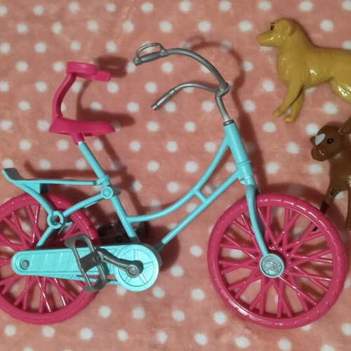 Barbie doll with bicycle and animals like new