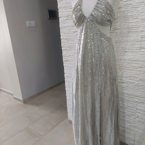 Silver dress size M like new