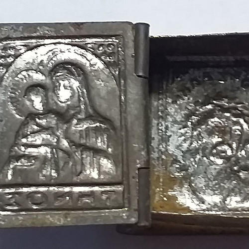 Collectible iron amulet box used, 1950s