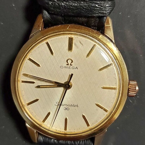 Omega Seamaster 30 wristwatch, gold plated, men's, 33mm
