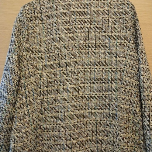 Tweed jacket long with double buttons like new, blue and beige