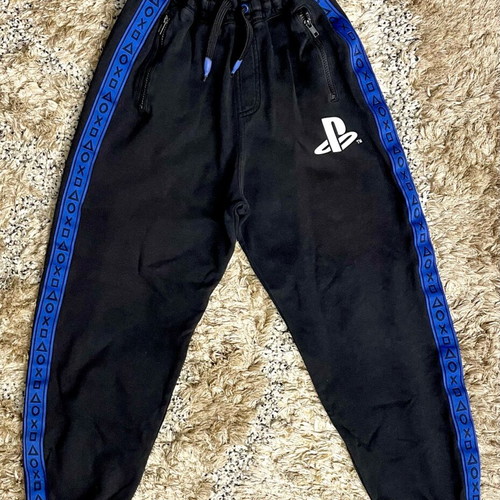 Pants Playstation H&M σαν καινούργιο, μαύρο και μπλε, ελαστική μέση