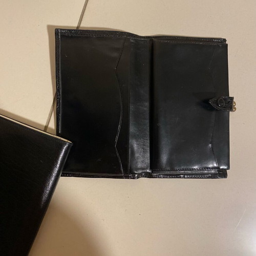Set of 2 new black leather wallets