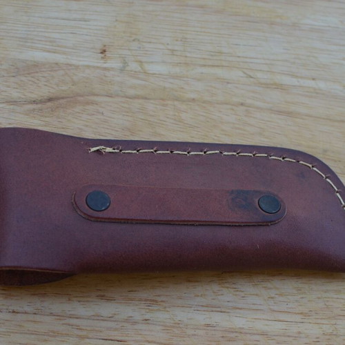 Mushroom Handmade Stainless Steel Folding Knife New with Leather Sheath