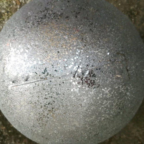 Display balls used, pack of 3, polystyrene with silver glitter