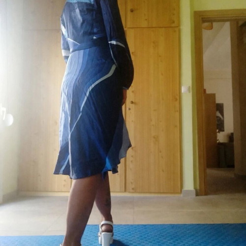 Zara blue satin midi wrap dress like new, size M