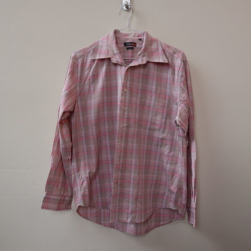 Men's pink checkered shirt used, size L, Glou sport