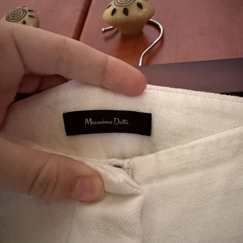 Massimo Dutti white linen pants, straight wide leg