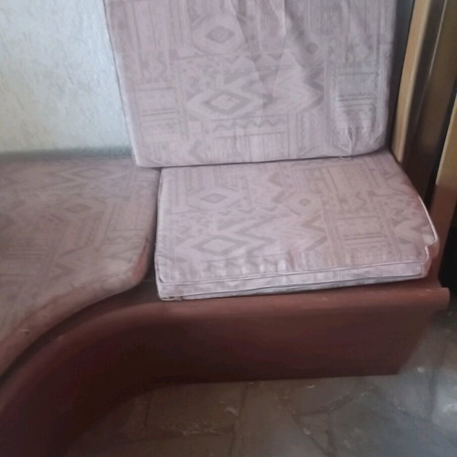 Metal semi-double bed and corner wooden sofa like new