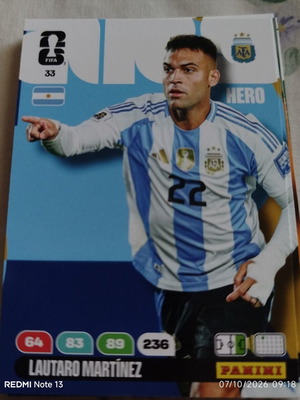 Panini Adrenalyn XL FIFA World Cup 2026 αυτοκόλλητο Hero Λαουτάρο Μαρτίνες 33