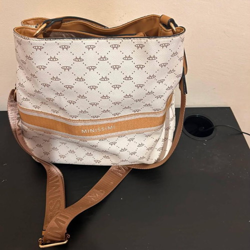 Shoulder and crossbody bag used, white-beige