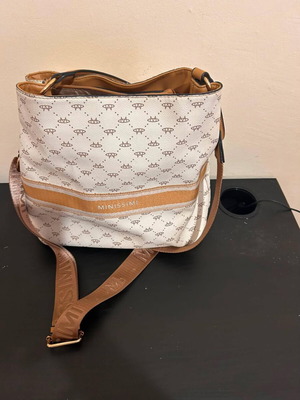 Shoulder and crossbody bag used, white-beige