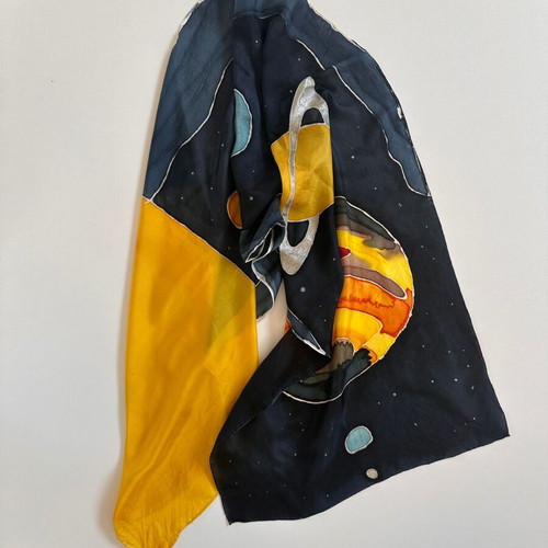 Silk scarf solar system like new